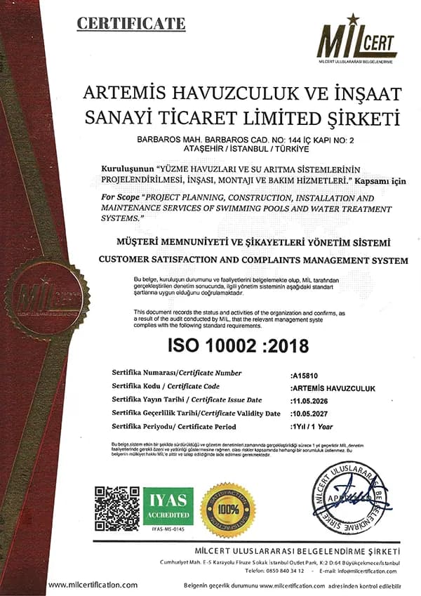 ISO 10002 certificate