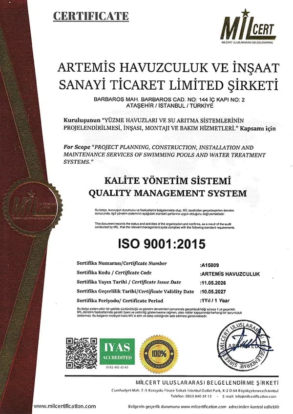 ISO 9001 certificate