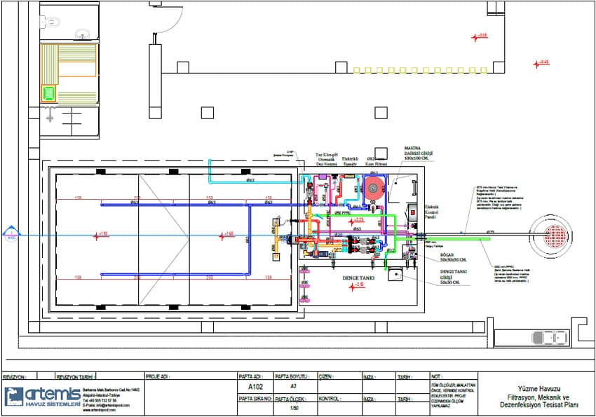 A102 - Filtrasyon, Mekanik ve Dezenfeksiyon Tesisat Planı