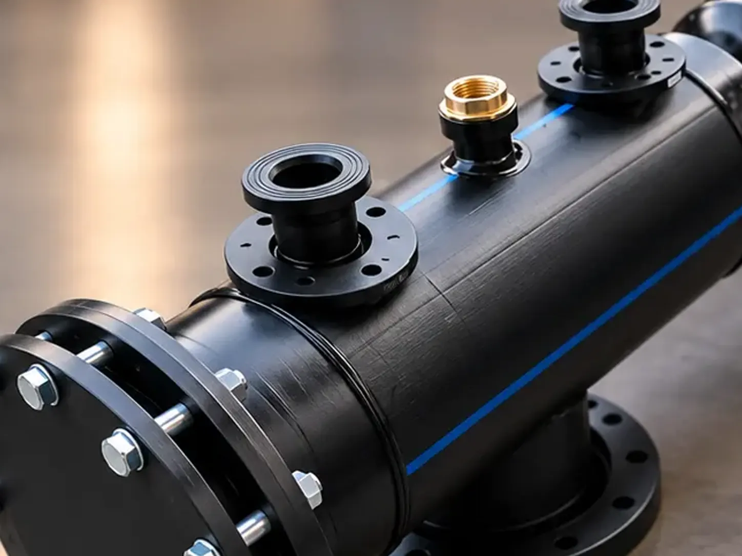 HDPE collector flanged connection ports