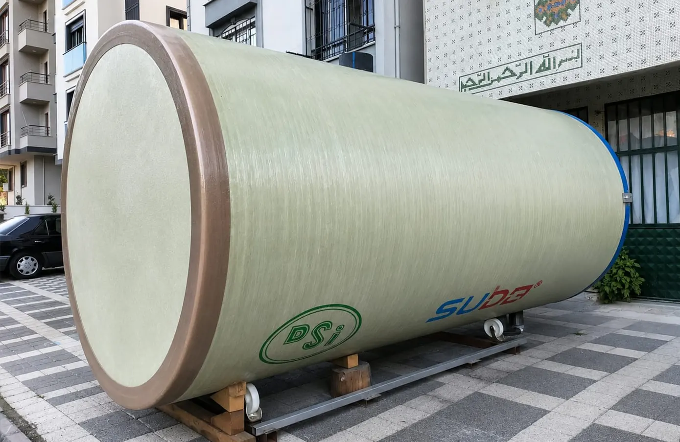 GRP tank filament winding production